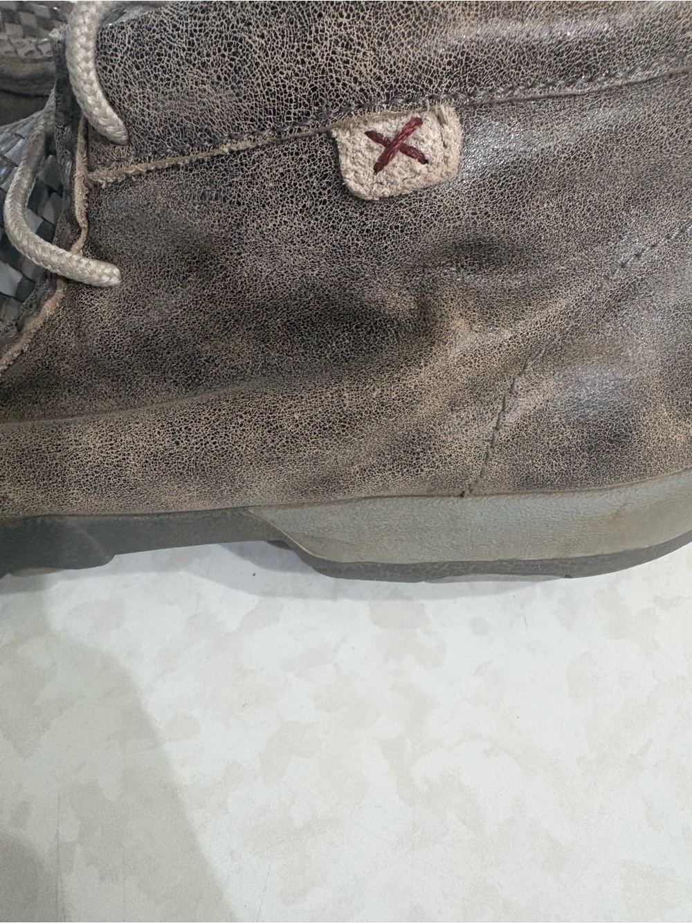 Twisted Taupe Woven Leather Chukka Boots. 10-1/2 - Picture 7 of 9
